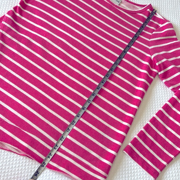 Nic+Zoe Long Sleeve Asymmetric‎ Hem Striped Pink White Size S - Picture 12 of 13
